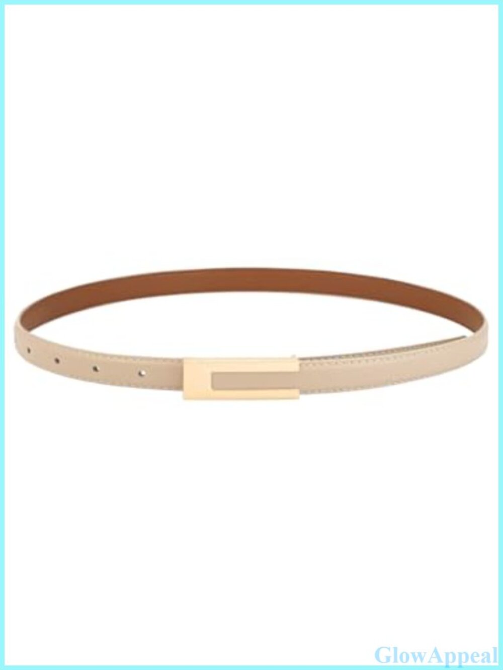 Skinny Leather Belt Thin Waist Belt for Dresses Jeans with Gold Buckle